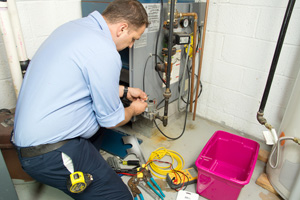 hvac guy working